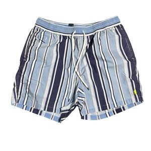 Polo Ralph Lauren Swim Trunks Shorts Men's XL Blue Striped Brief Lined Beach Run
